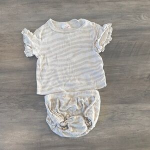 Striped Cream Kids Outfit Set